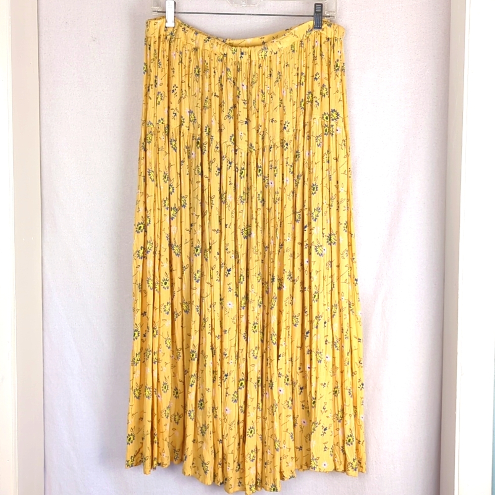 Floral Yellow Maxi Skirt